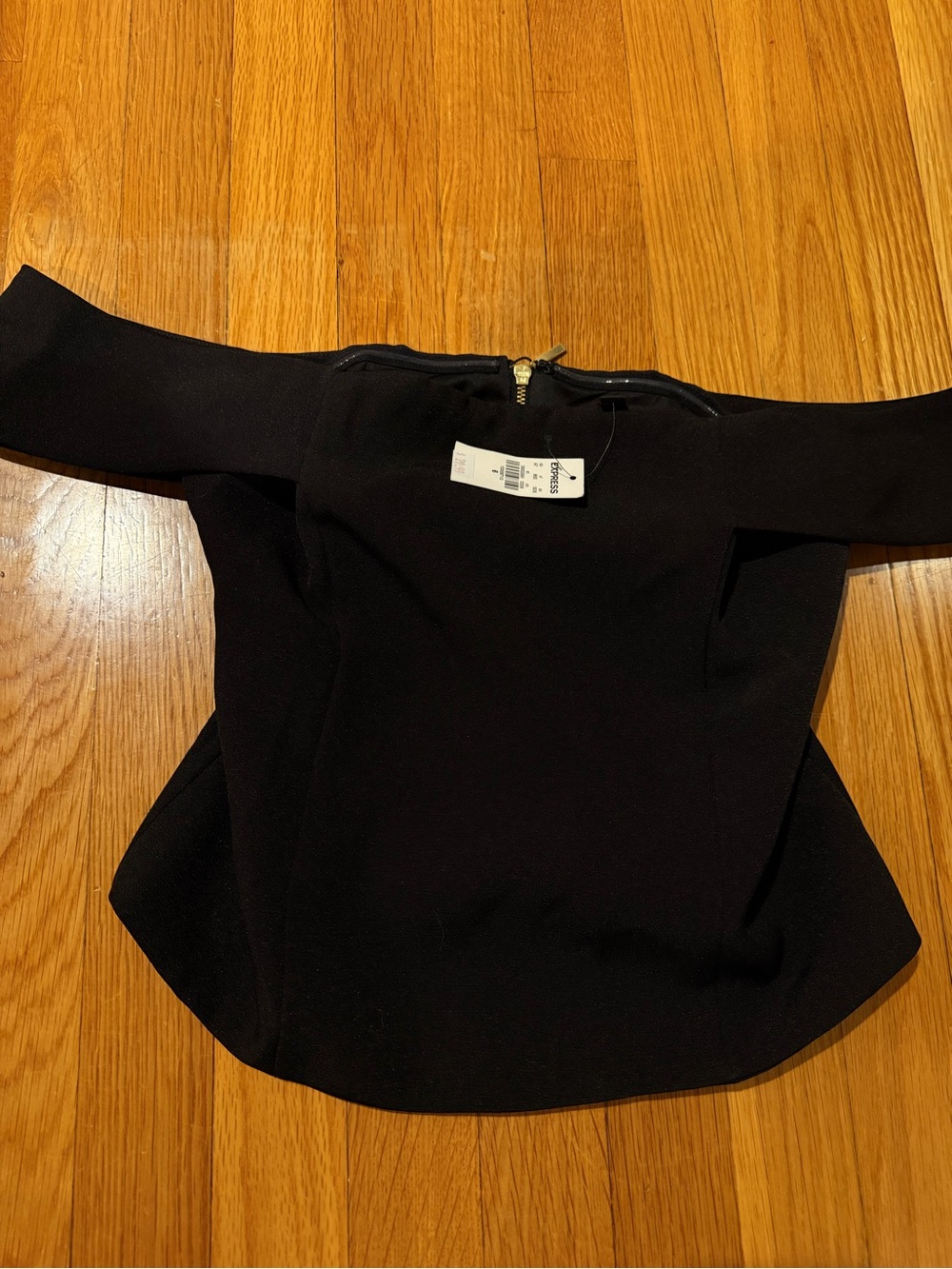 Express Black Off-Shoulder Peplum Camisole